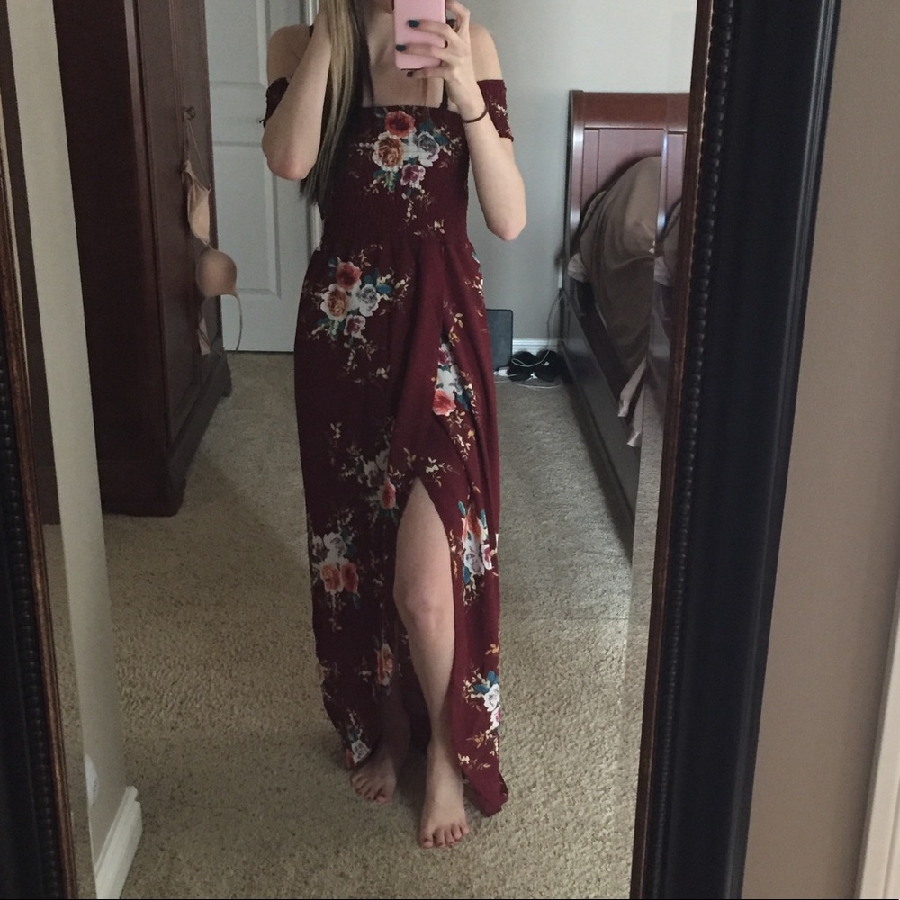 burgundy summer dress - Picture 2 of 2